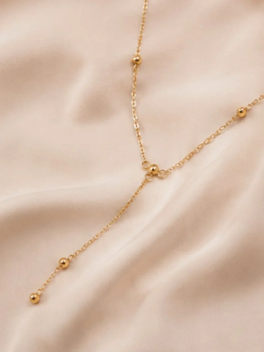 Gold & Silver Finsh Y-shape Lariat Necklace – Elegant Dainty Jewelry for Women